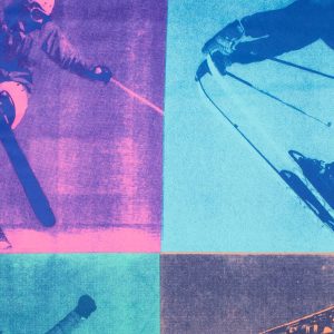 The Big Ski Knot Wrap Sunny skies and snowy slopes.